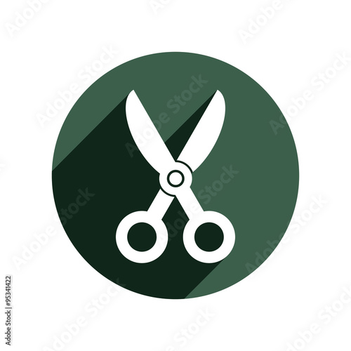 Simple scissors illustration, tailor work tool. Sharp instrument