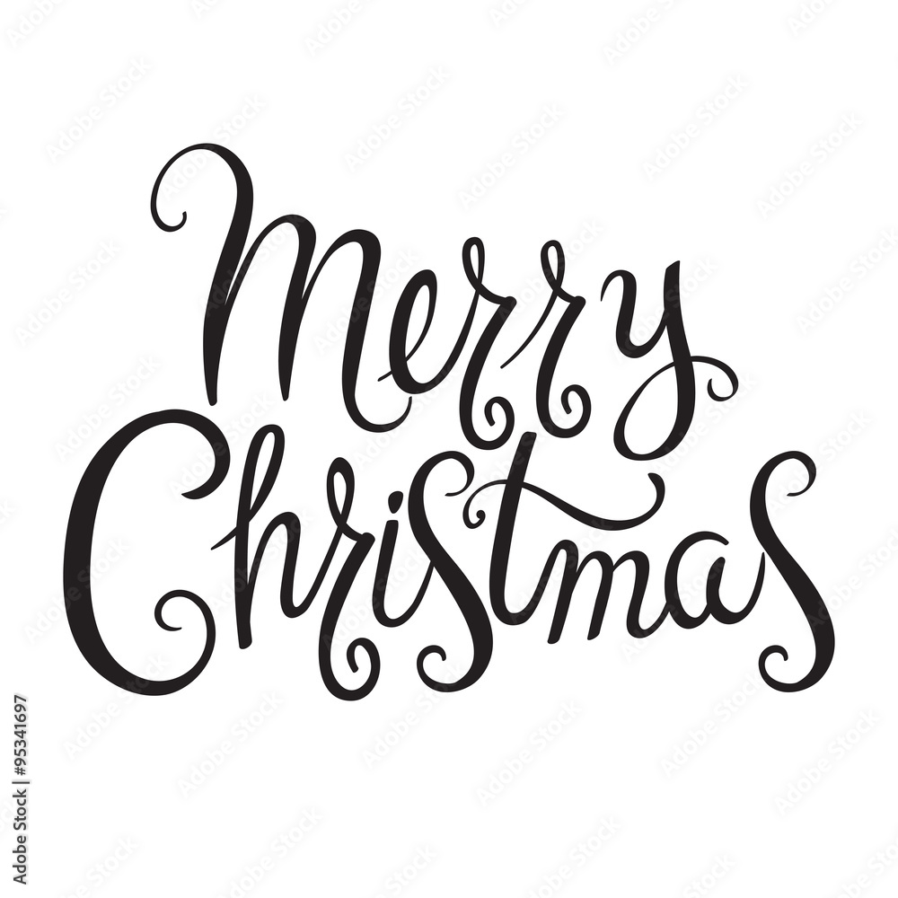 Hand drawn Merry Christmas greeting. Hand drawn Merry Christmas greeting.