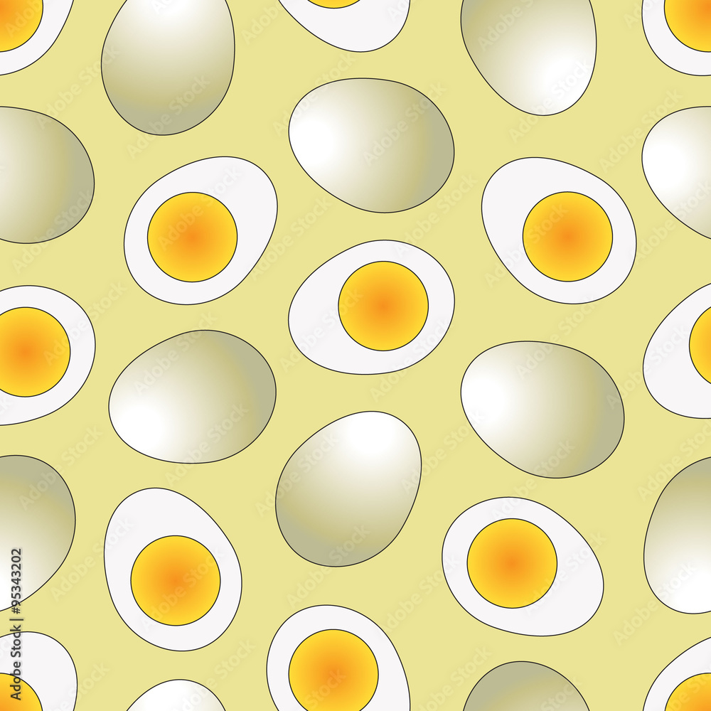Set of boiled egg in flat icon style Set of boiled egg in flat icon style