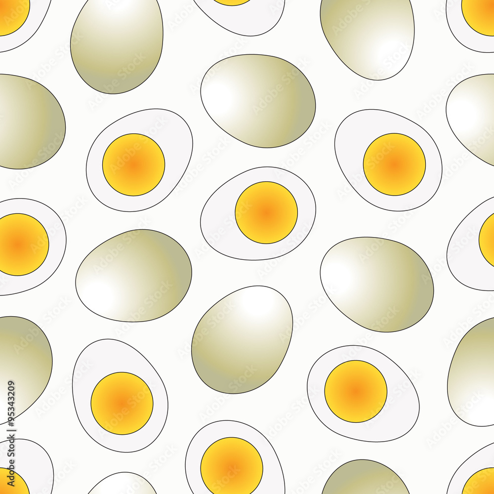 Set of boiled egg in flat icon style Set of boiled egg in flat icon style