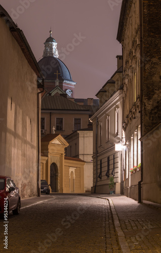 Krakow, Poselska street in the night #95344224