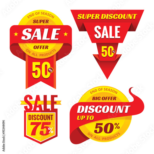 Sale - creative vector badges set. Special discount vector badges collection. Super offer concept stockers. Design elements. 