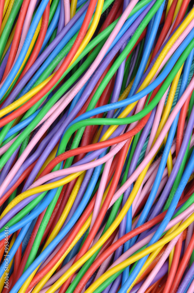 Colored wires and cables in electrical and telecommunication networks