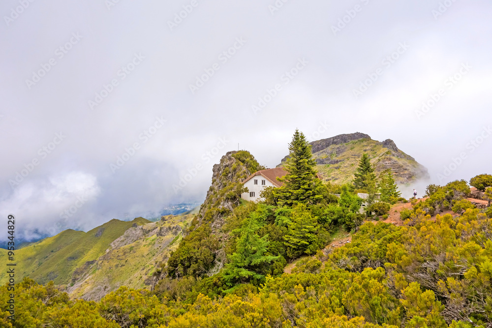 Naklejka premium Below mountain peak Pico Ruivo, Madeira