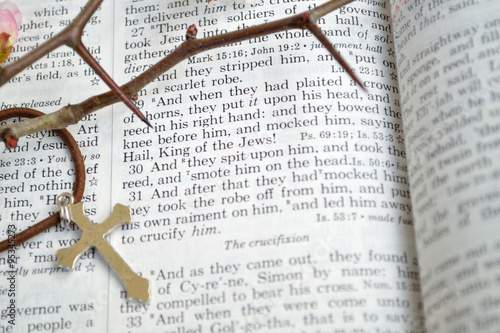 Good Friday Bible with thorns and cross