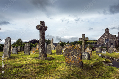 old cemetery near the chapel of St. Ives Parish Church, Cornwall, England