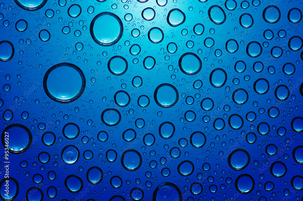  water drops on glass