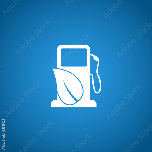 Gas station with leaves icon.