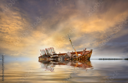 The wrecked ship, Thailand