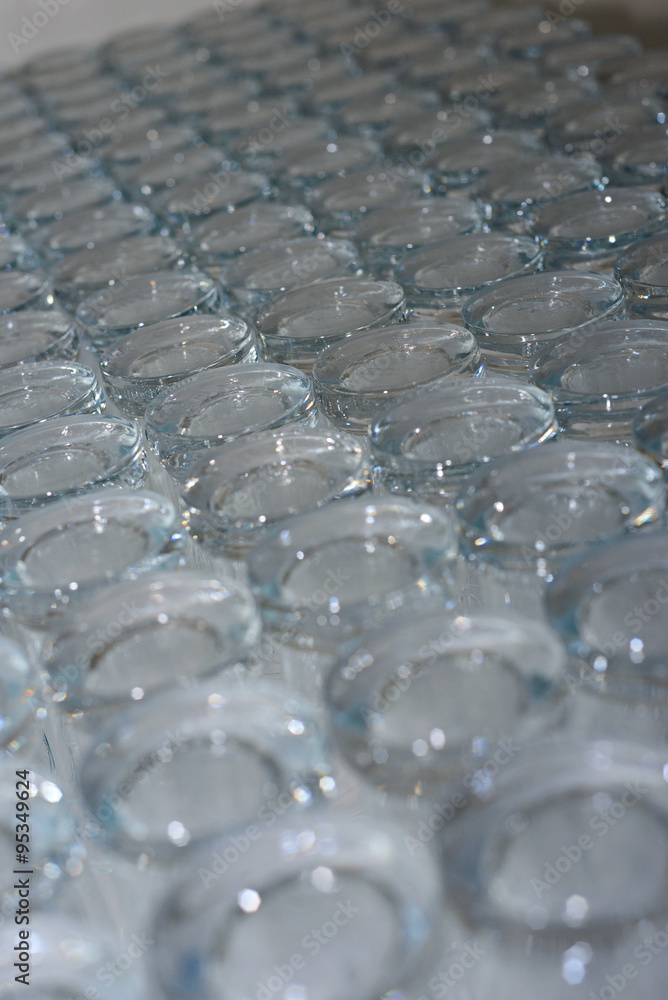 Lot of empty glasses Lot of empty glasses