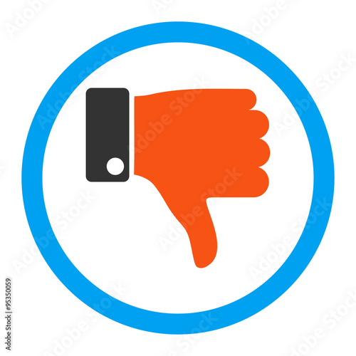 Thumb Down Rounded Vector Icon photo