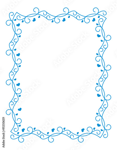 Blue frame with hearts