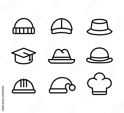 Hat line icons
