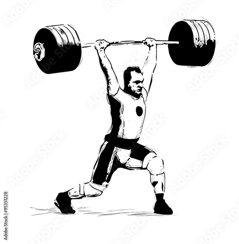 The vector illustration "Weightlifter, clean and Jerk"