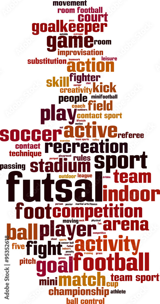 Obraz premium Futsal word cloud concept. Vector illustration