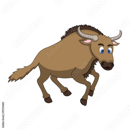 Wildebeest Cartoon Vector Illustration