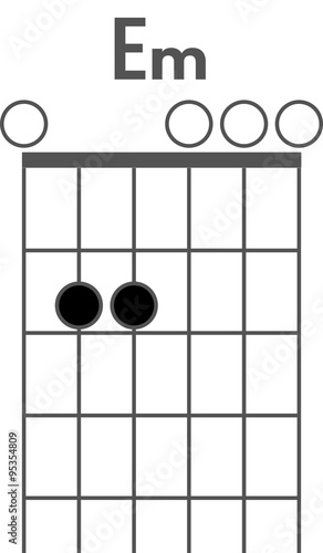 Guitar chord diagram to add to your projects, E minor chord