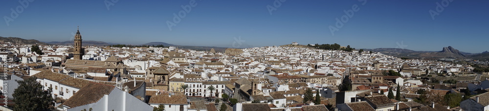 Panorámica del municipio monumental de Antequera en la provincia de Málaga, Andalucía