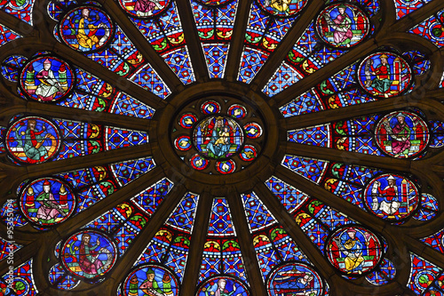 Rose Window Mary Jesus Stained Glass Notre Dame Cathedral Paris
