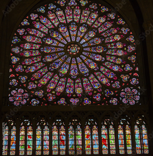 North Rose Window Mary Jesus Stained Glass Notre Dame Cathedral