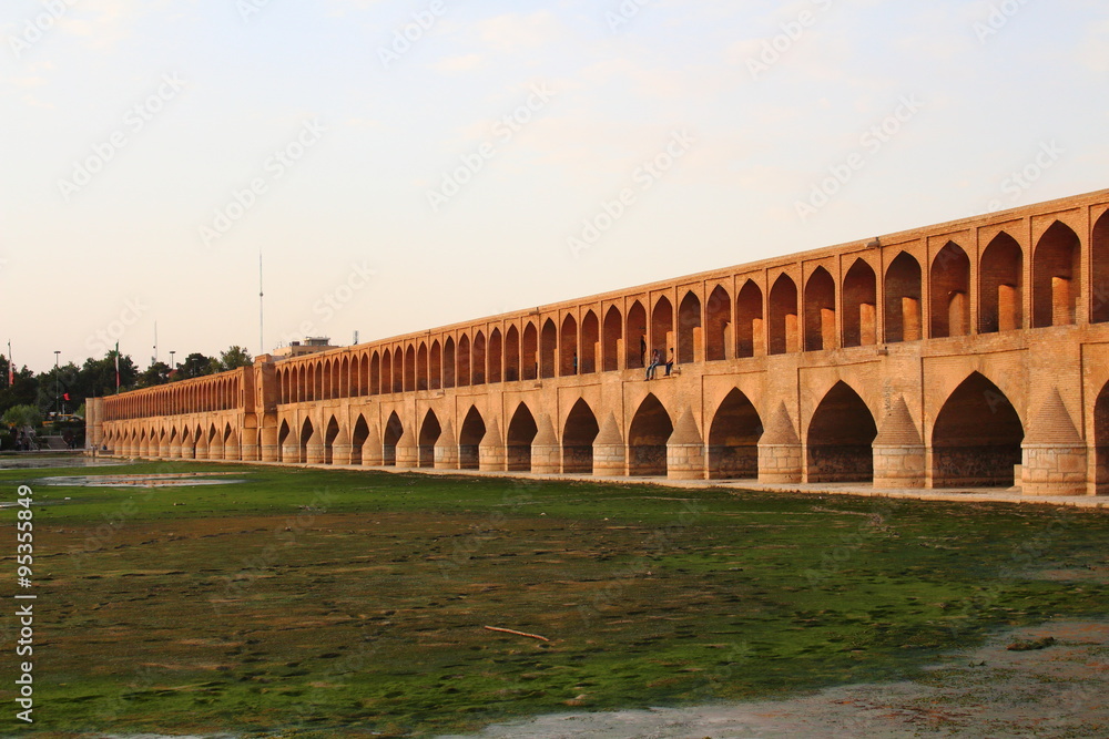 Fototapeta premium Iranian architecture arcs in bridges 