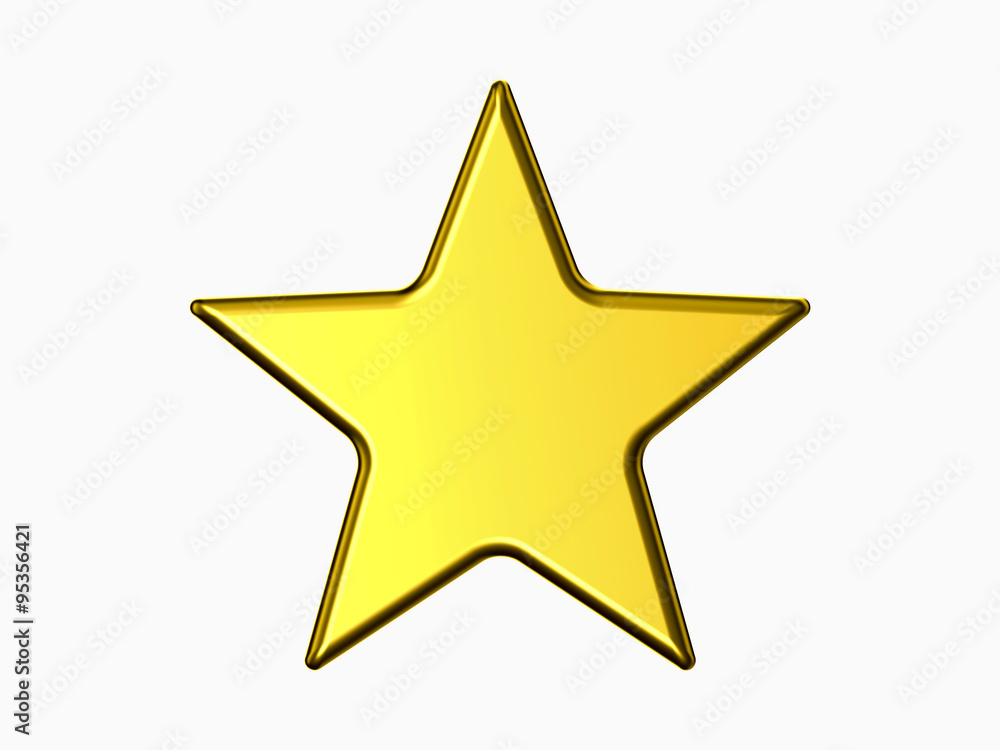 Obraz premium Golden star on white background