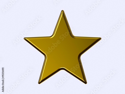 Golden star on white background