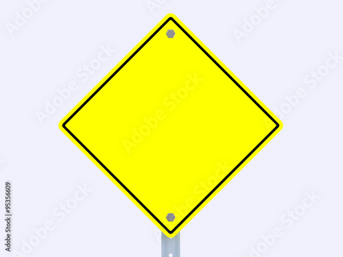 Yellow traffic sign blank