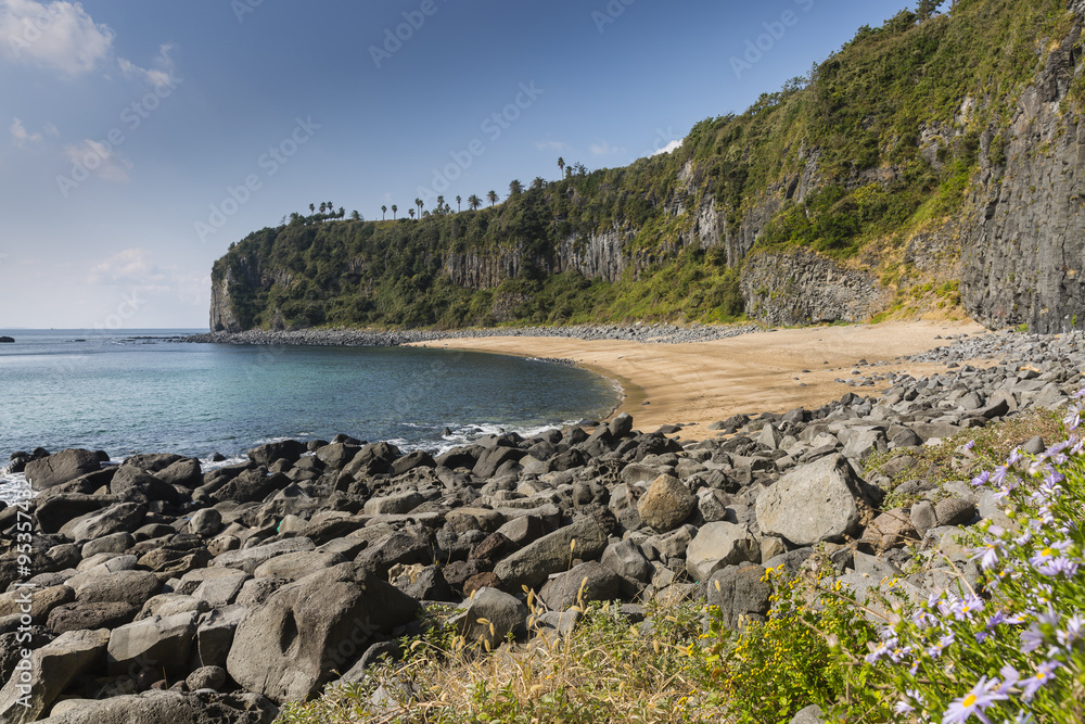 secluded and desolated jungmun beach