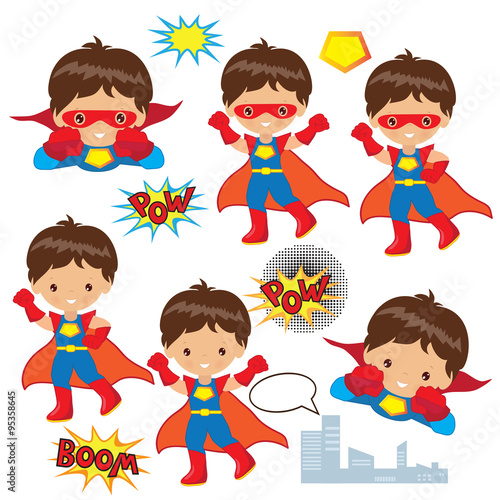 Superhero boy vector illustration