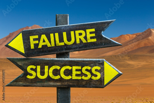 Failure Success signpost in a desert background