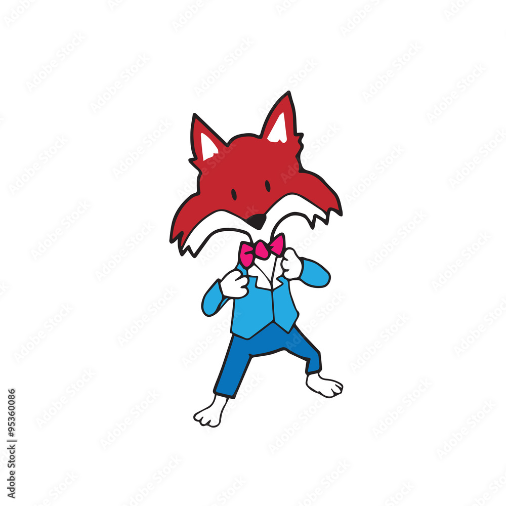 Fototapeta premium Animal red fox dress