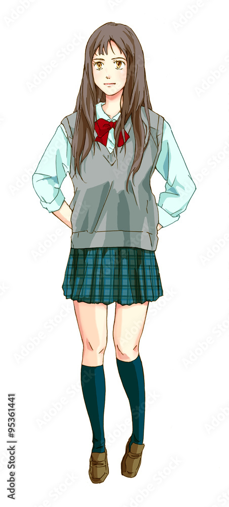 壁に寄り掛かる女子高生 後ろで手を組む Stock イラスト Adobe Stock 壁に寄り掛かる女子高生 後ろで手を組む Stock イラスト Adobe Stock