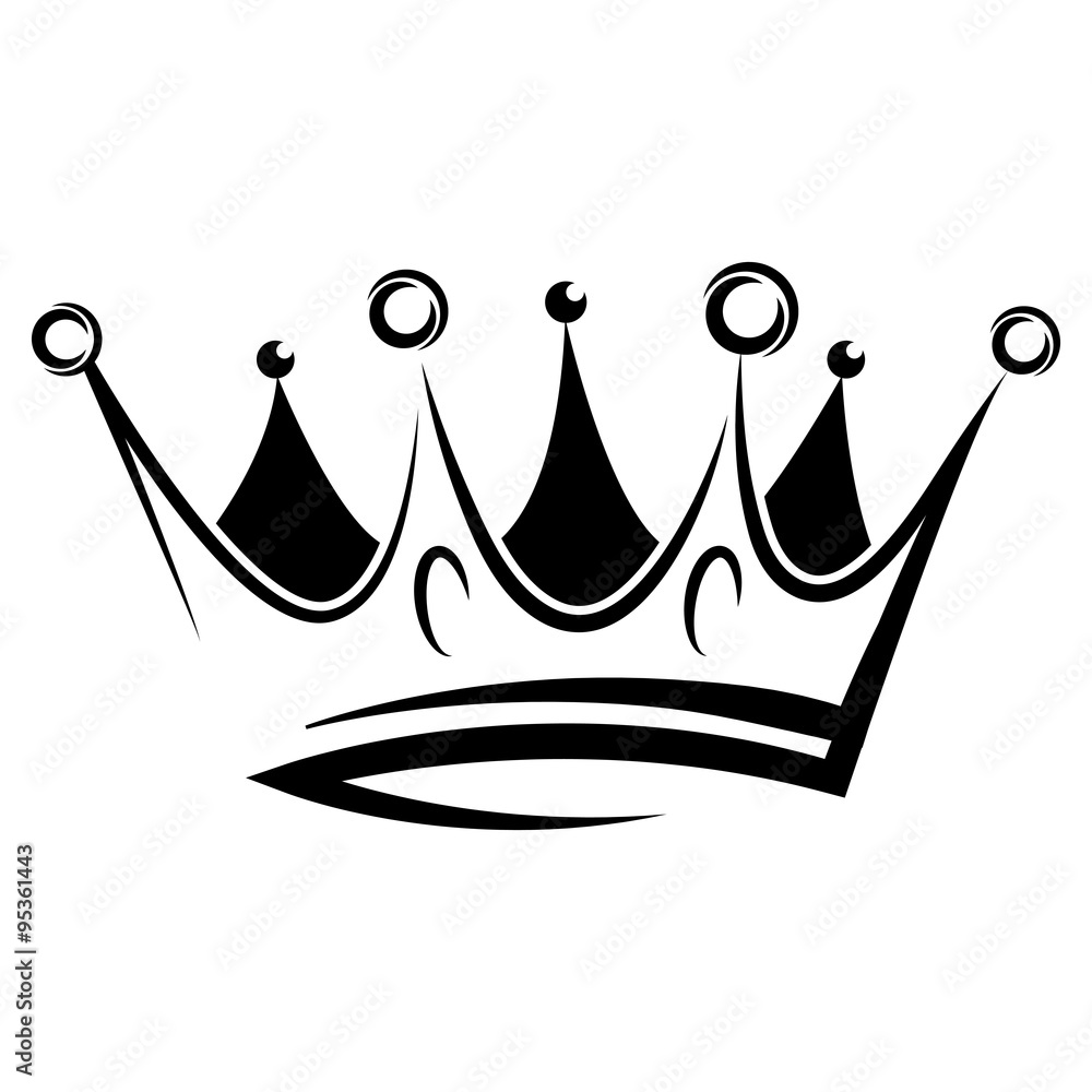 Black abstract crown for graphic design and logo on black background Stock  Vector | Adobe Stock