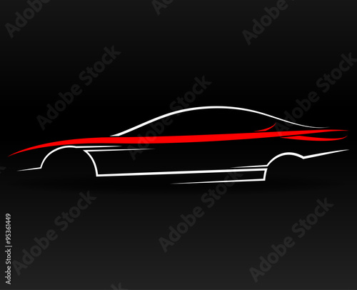 Abstract sports car outline