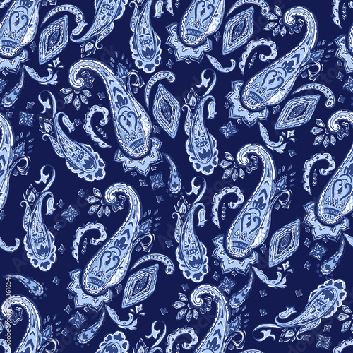 Fantasy paisley seamless pattern for fabric, textile, wrapping p