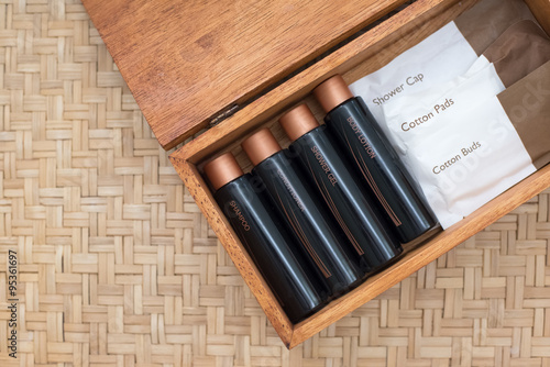 Luxury Hotel Amenity Set in a Wooden Box