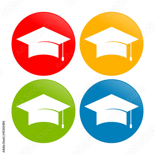 Graduation Cap Circle Icons
