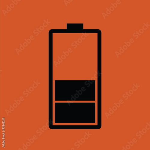 Flat battery charge icon, power decreasing.