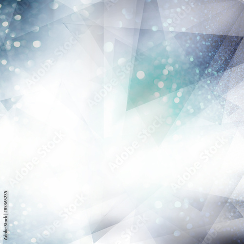 Abstract polygonal gray and blue background with glitter effect
