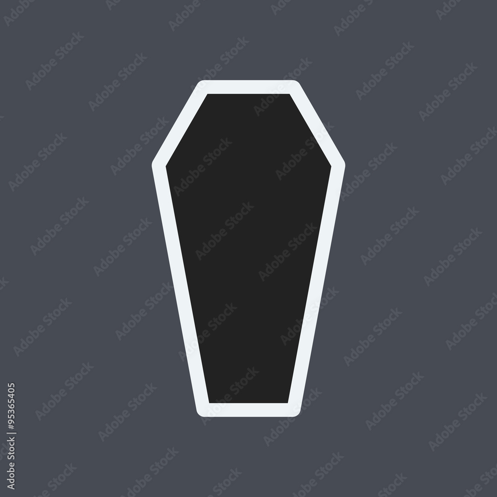 Coffin icon. Halloween icon.