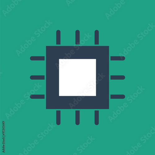 Electronic chip icon. CPU icon.