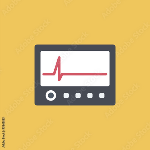 Flatline icon. ECG with a flatline. Stroke icon.