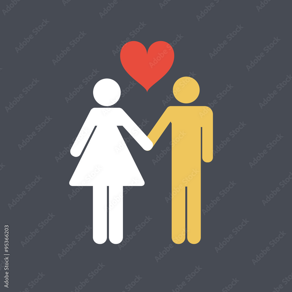 Interracial couple icon. Interracial couple icon.