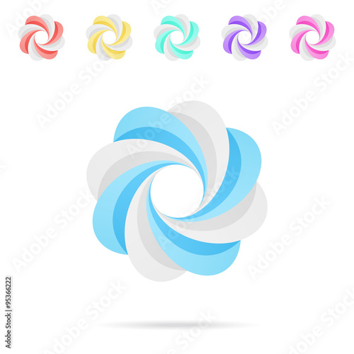 Spiral colored segmented circles