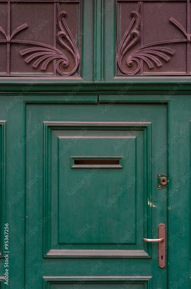 Old green door