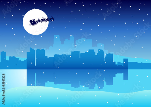 Cityscape Santa Claus