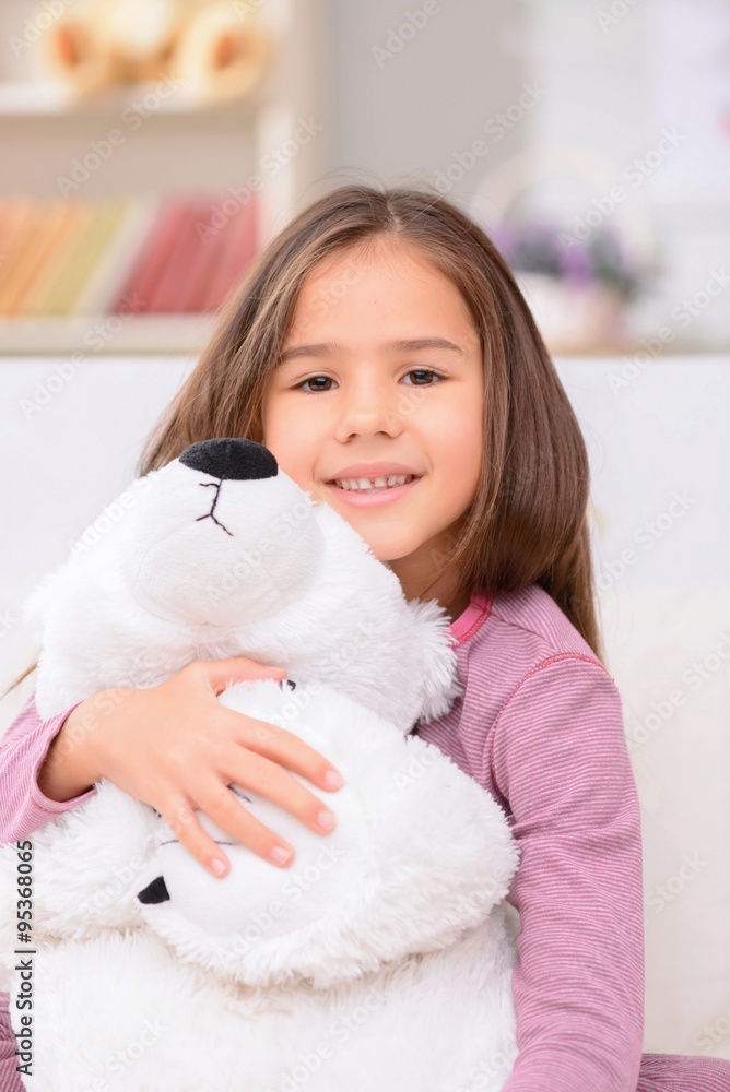 Little girl resting at home Little girl resting at home