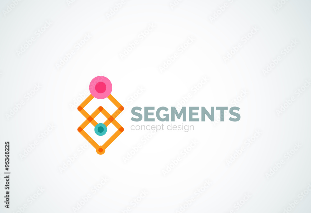 Vector outline minimal abstract geometric logo Vector outline minimal abstract geometric logo