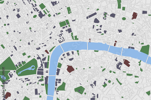 Highly Detailed London City Road Network Map